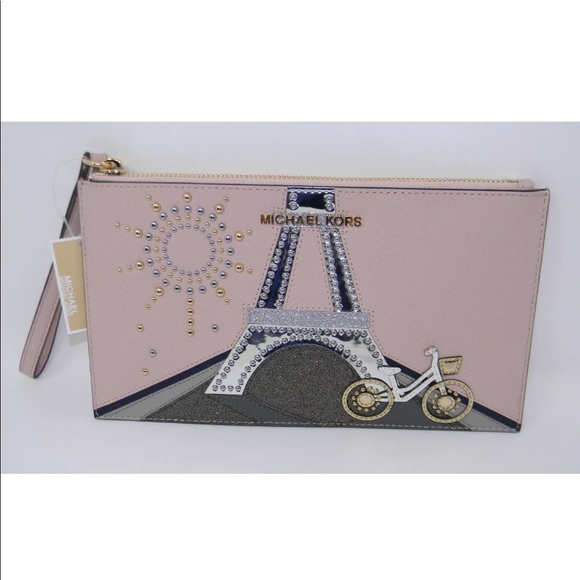 Michael Kors Noveau Novelty  Paris Large Wristlet - Picture 2 of 5